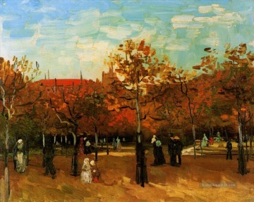  Vincent Werke - der Bois de Boulogne mit Personen Vincent van Gogh Gehen